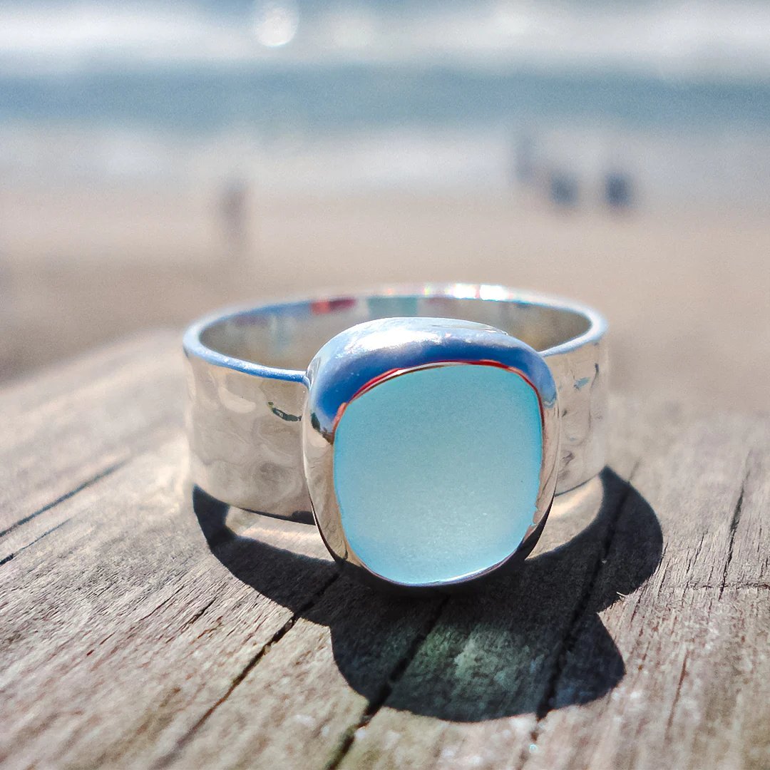 b38b0287607a884687a816cd41a3ef37be4618ac.jpg ✨Thalassophile Irregular Sea Glass Wide Band Ring(🎁Perfect Gift) - Image 1