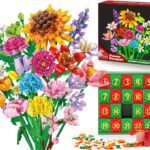 24 Days STEM Flower Bouquet Building Blocks Christmas Countdown Calendar Gifts Box